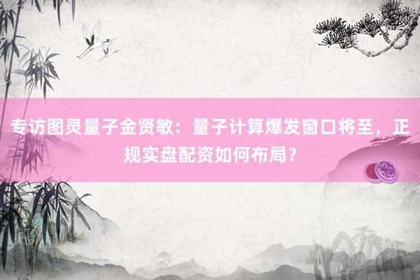 专访图灵量子金贤敏：量子计算爆发窗口将至，正规实盘配资如何布局？
