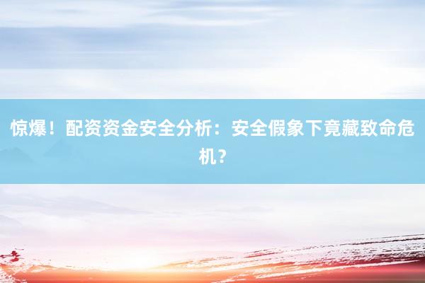 惊爆！配资资金安全分析：安全假象下竟藏致命危机？