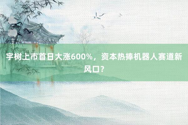 宇树上市首日大涨600%，资本热捧机器人赛道新风口？