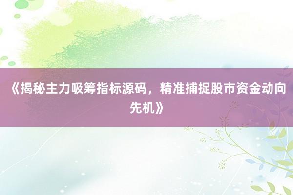 《揭秘主力吸筹指标源码，精准捕捉股市资金动向先机》