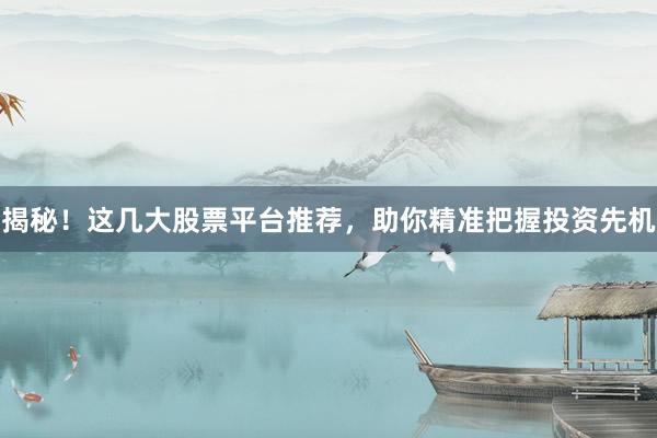 揭秘！这几大股票平台推荐，助你精准把握投资先机