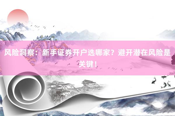 风险洞察：新手证券开户选哪家？避开潜在风险是关键！
