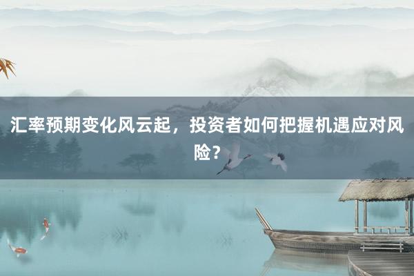 汇率预期变化风云起，投资者如何把握机遇应对风险？